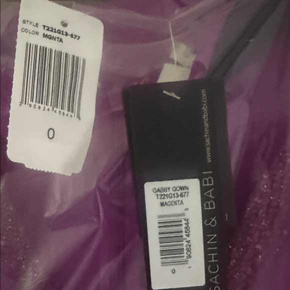 Sachin + Babi Magenta Gabby Gown - Picture 5 of 7